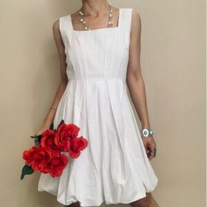 Cynthia Rowley square neck white fit and flare dress size small